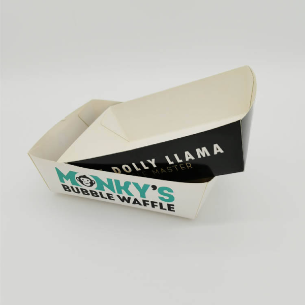 Custom Disposable Fast Food Restaurant Paper Food Packaging Boat Fries Tray for Food