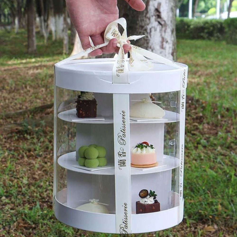 Transparent Round Cake Containers for Elegant Dessert Display