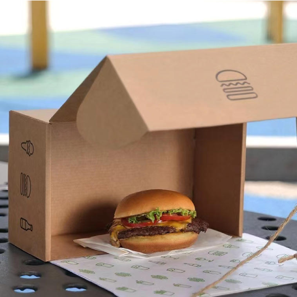 Custom French Fries Hamburger To Go Food Takeaway Fried Chicken Packaging Craft Paper Burger Box Boxes