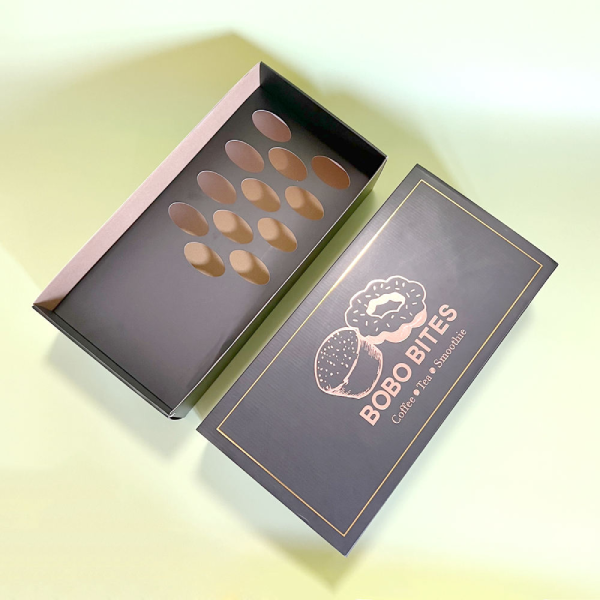 Wholesale Custom Printed Durable Corrugated Paper Packaging Black Luxury Mochi Donut Bouquet Boxes With Logo