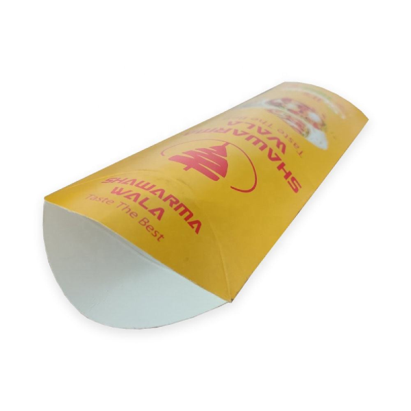 Custom Logo Fast Food Chicken Roll Box Burrito Shawarma Wrap Pillow Shaped Roll Paper Boxes Packaging Box For Apple Pie