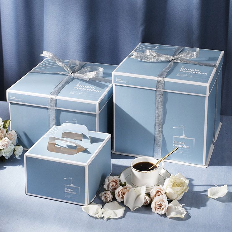 Custom Blue Cake Boxes | Elegant Food-Grade Packaging for Cakes & Desserts