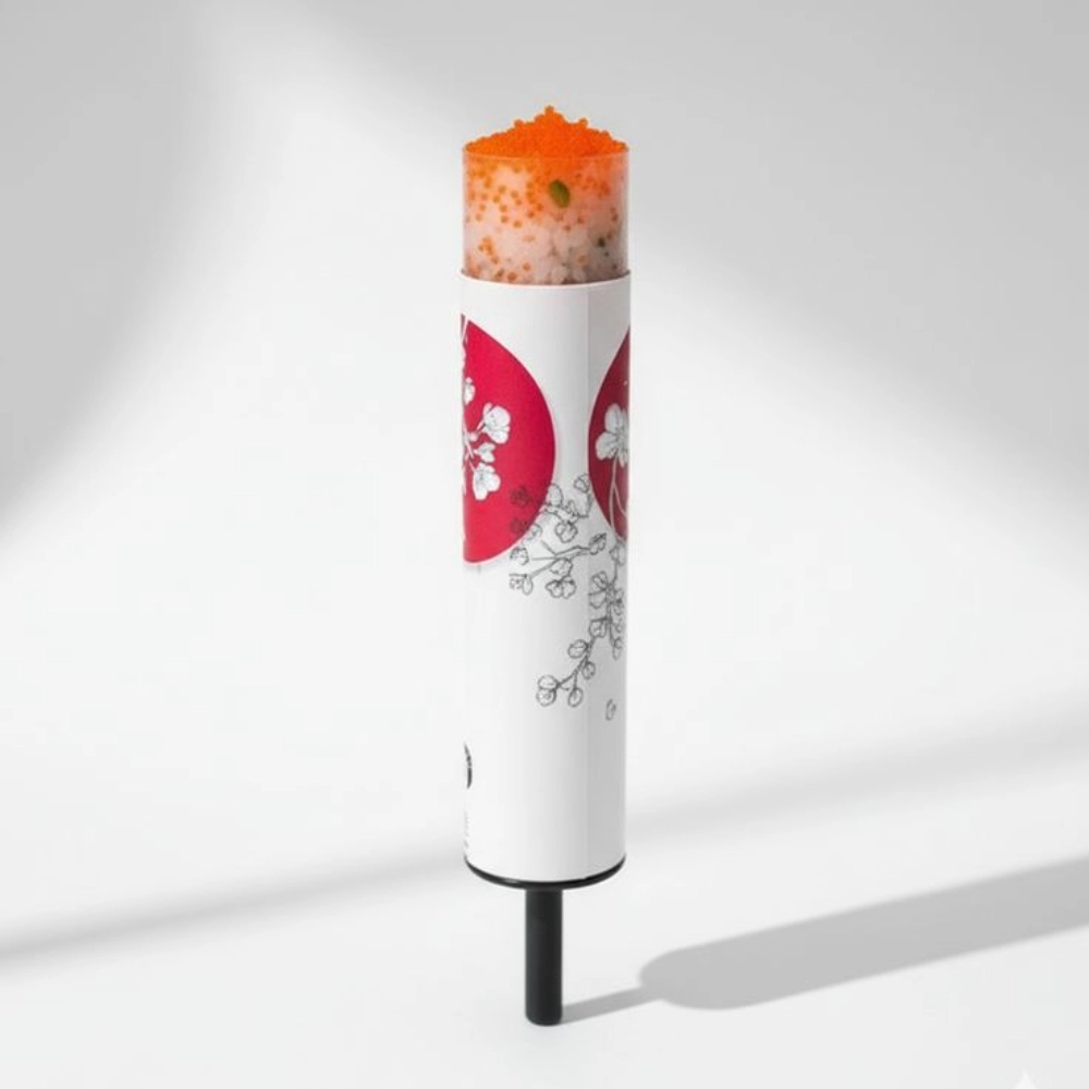 Cylindrical Takeaway Solution for Rolled Sushi Portions