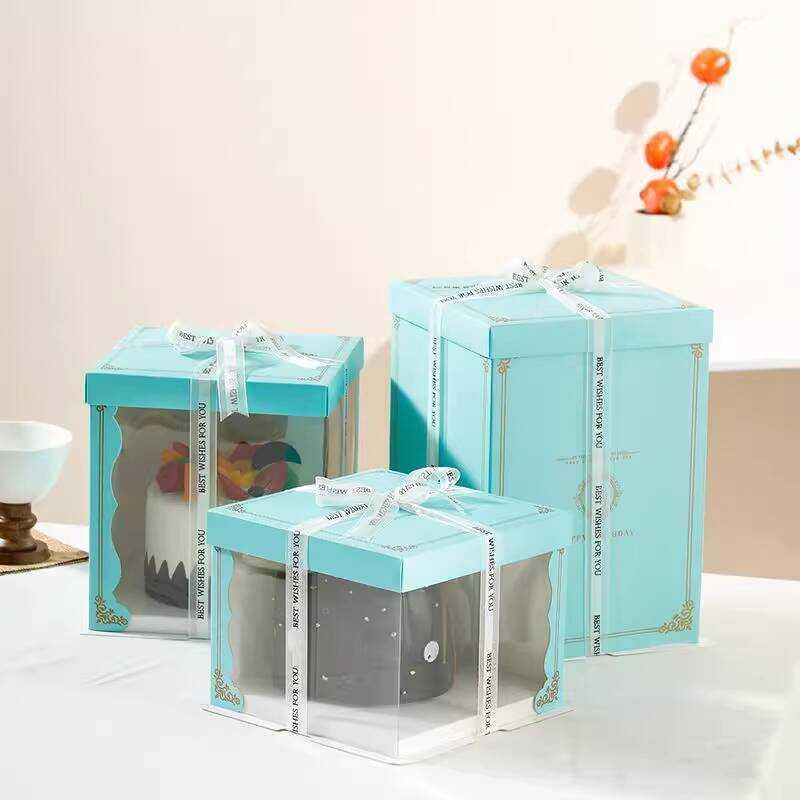 Custom Blue Cake Boxes | Elegant Food-Grade Packaging for Cakes & Desserts