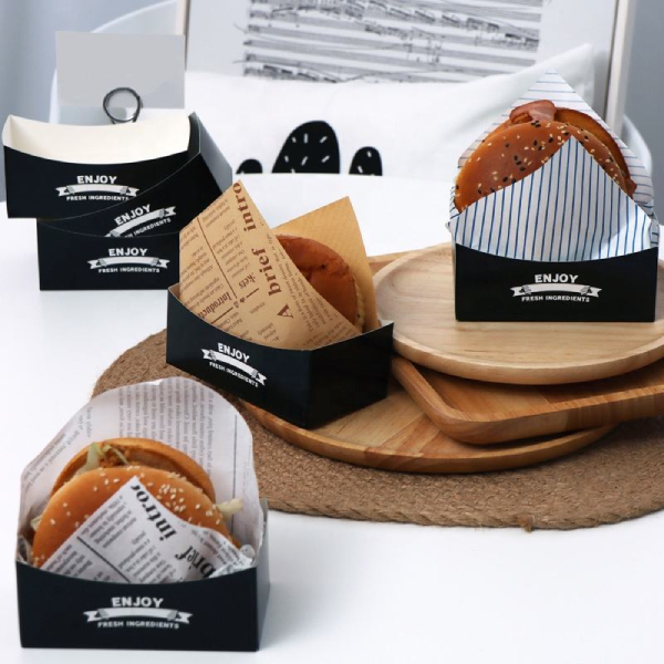 Take Out Box Sandwich Take Out Mini Burger Boxes Toast Holding Bread Tray For Take Out Food Paper Box