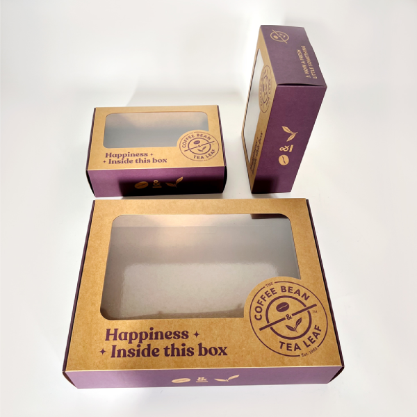Custom Disposable Container Take Away Packing Boxes For Fast Food Bakery Boxes Brown Cake Boxes with Window