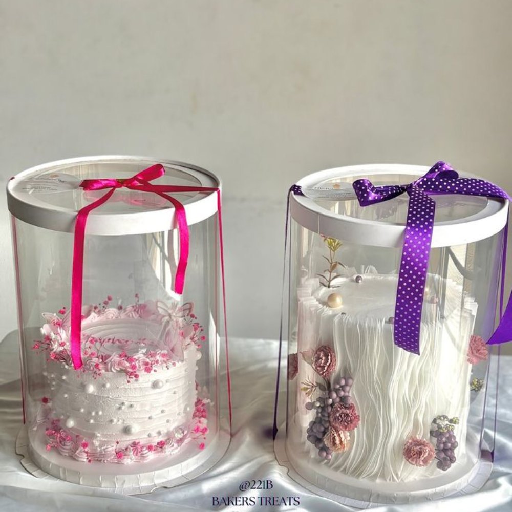 Transparent Round Cake Containers for Elegant Dessert Display
