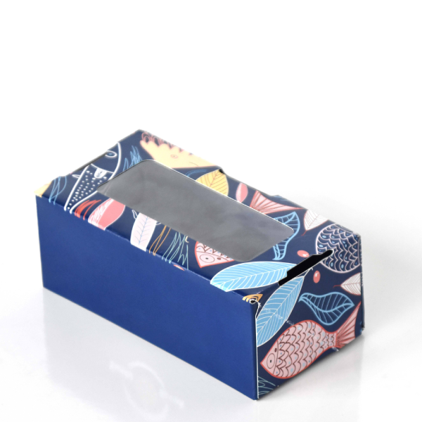 Eco Friendly Customized Printed Black Packaging Carton For Fresh Sushi Lunch Food Foldable Take Away Paper Box with Window