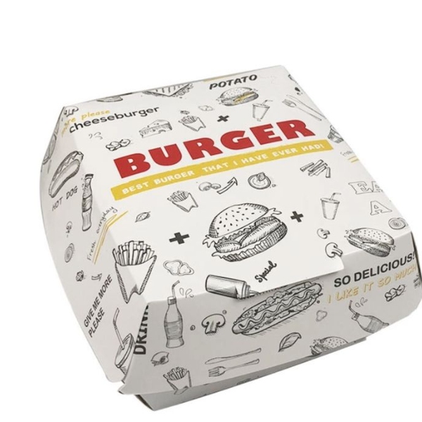 White Burger Boxes for Clean Takeaway Packaging