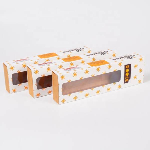 Foldable Kraft Paper Rectangle Cardboard Packaging Custom Slide Food Packaging Cookies Kraft Paper Drawer Box