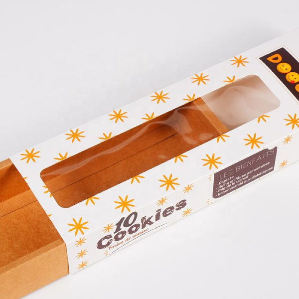Foldable Kraft Paper Rectangle Cardboard Packaging Custom Slide Food Packaging Cookies Kraft Paper Drawer Box