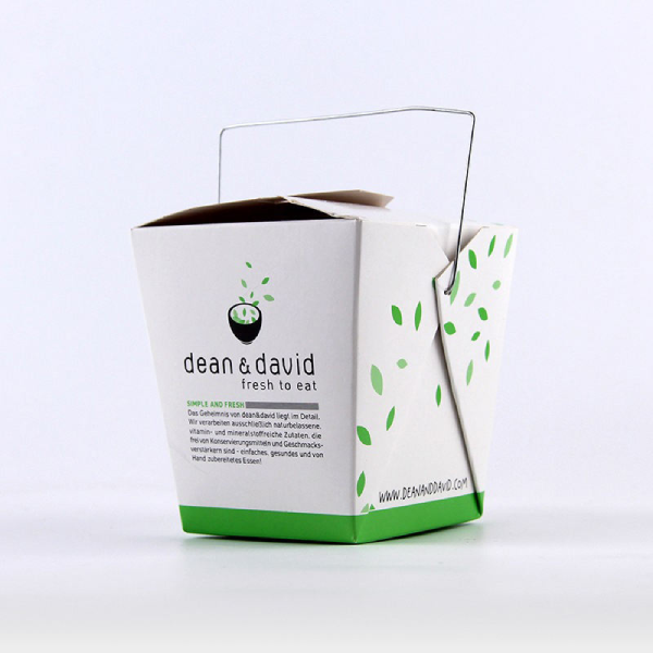 Disposable Fried Rice And Noodles Takeout Food Box Packaging Custom Print Hand-Held Kraft Paper Packing Box